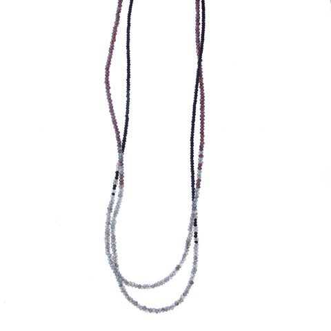 Black Spinel, Garnet and Labradorite Healing Stone Necklace