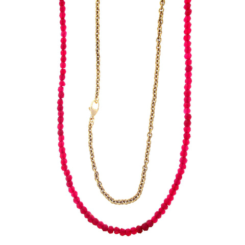 Ruby Quartz Healing Stone Necklace