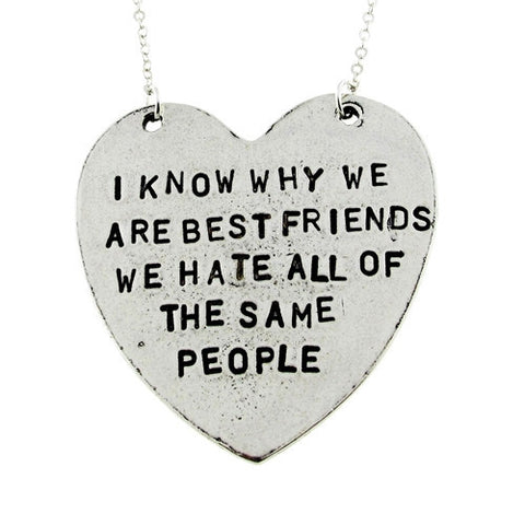 I Know Why We Are Best Friends Necklace