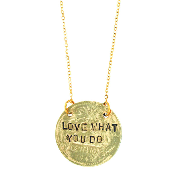 'Do What You Love/ Love What You Do ♥' Double-Sided Necklace