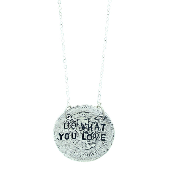 'Do What You Love/ Love What You Do ♥' Double-Sided Necklace