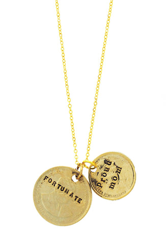 'Fortunate/Proud Mom' Necklace
