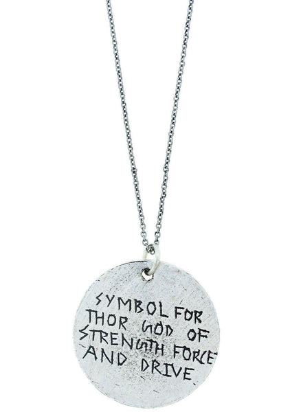 "Symbol For Thor God Of Strength, Force, And Drive" Rune Necklace
