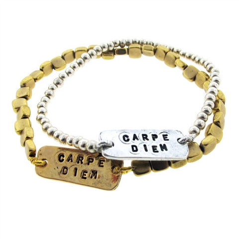 Carpe Diem Metal Bracelet
