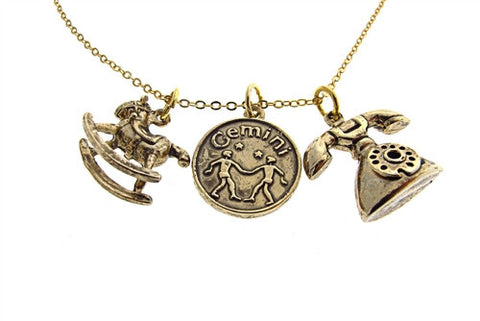 Gemini Zodiac Charm Necklace