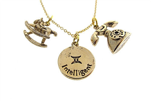 Gemini Zodiac Charm Necklace
