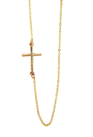 Side Cross Necklace