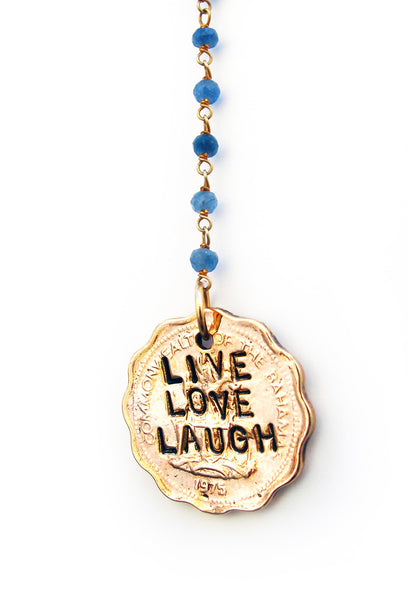 Live Love Laugh Rosary Necklace