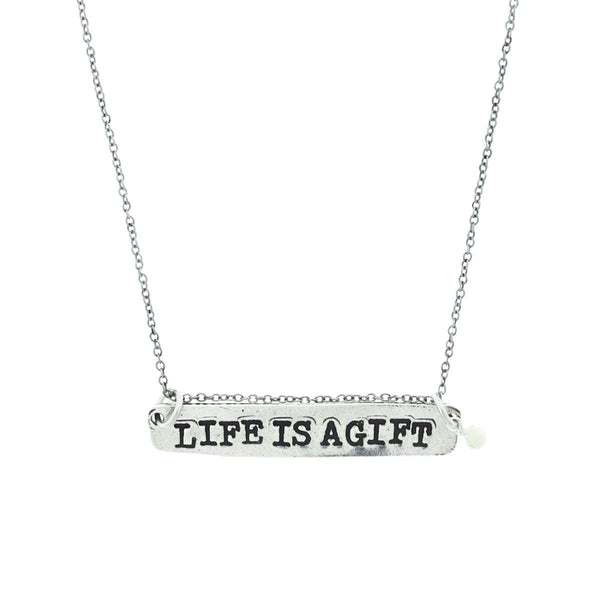 'Life Is A Gift' White Coral Necklace