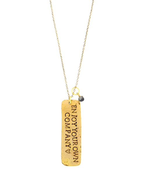 'Enjoy Your Own Company ♡' Jasper Necklace