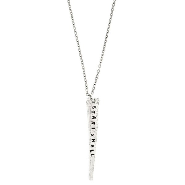 'Dream Big/Start Small' Double-Sided Nail-Shaped Necklace