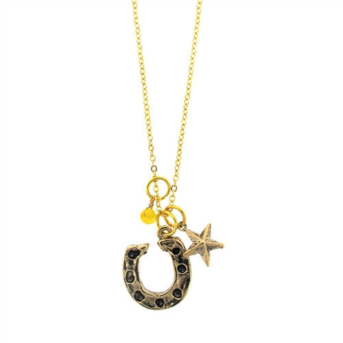 Good Luck Horseshoe & Star Necklace