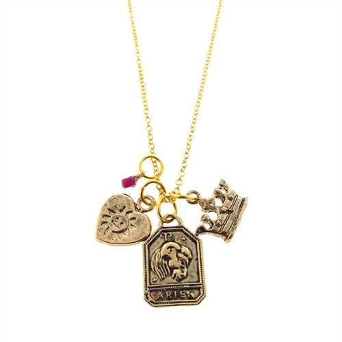 Aries Zodiac Charm Necklace