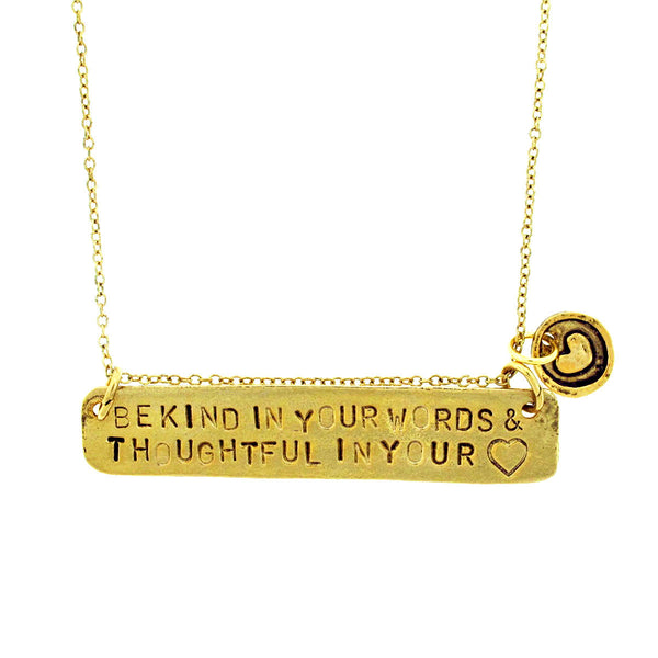 'Be Kind In Your Words & Thoughtful In Your ♡' Necklace