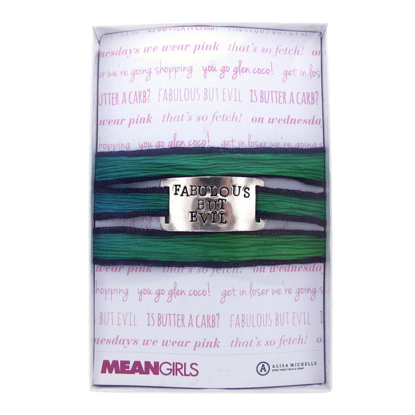 'Fabulous But Evil' Mean Girls Silk Wrap Bracelet