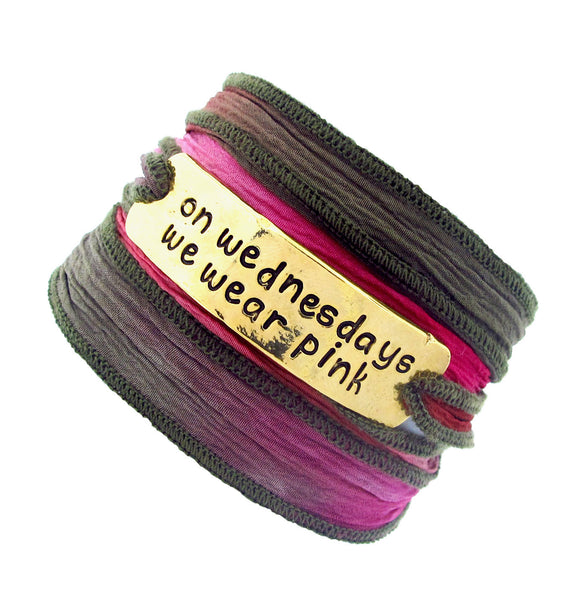 'On Wednesdays We Wear Pink' Mean Girls Silk Wrap Bracelet