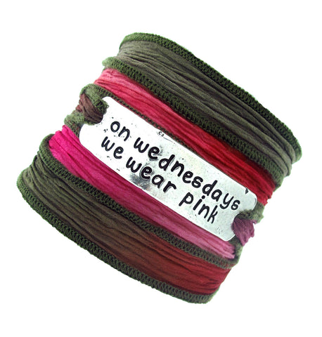 'On Wednesdays We Wear Pink' Mean Girls Silk Wrap Bracelet