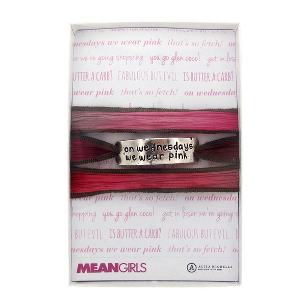 'On Wednesdays We Wear Pink' Mean Girls Silk Wrap Bracelet