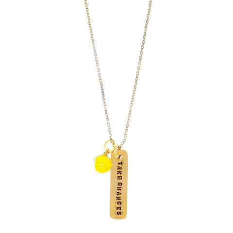 'Take Chances' Yellow Quartz Necklace